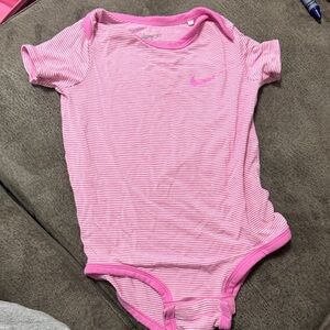 Nike Kids Pink Striped Bodysuit